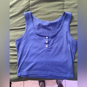 Blue tank cropped top